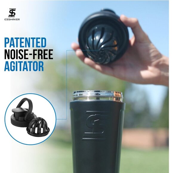 Ice Shaker 26oz Insulated Stainless Steel Shaker Bottle- Navy Blue AS SEEN ON TV - Picture 6 of 9